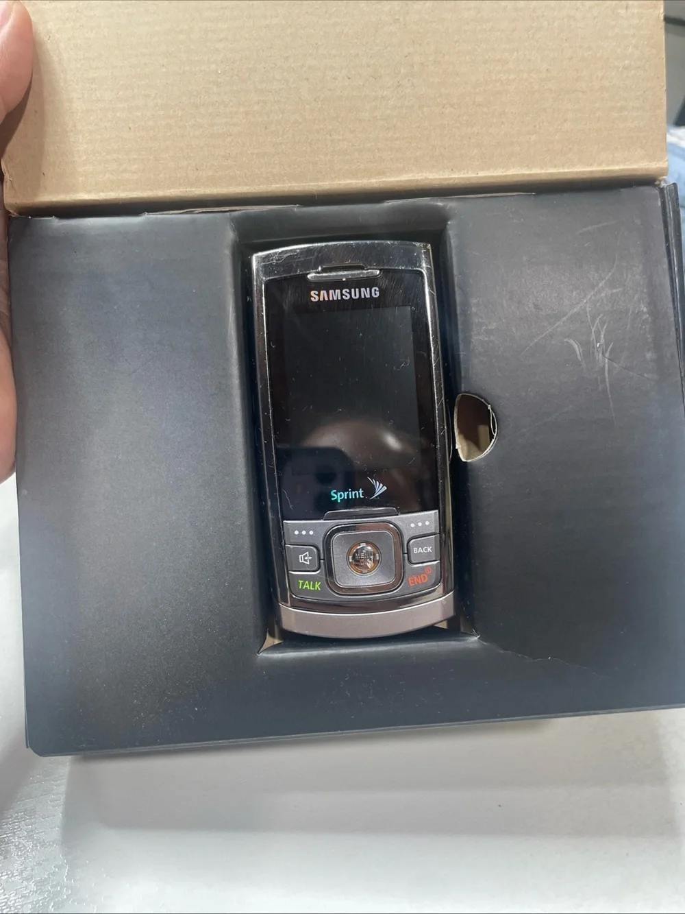 Vintage Samsung SPH-M520 Silver (Sprint)  Slider Phone - In Box w/M - Untested